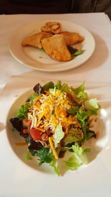 1st course to 3 course brunch salad and empanada