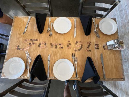 Table with coins!