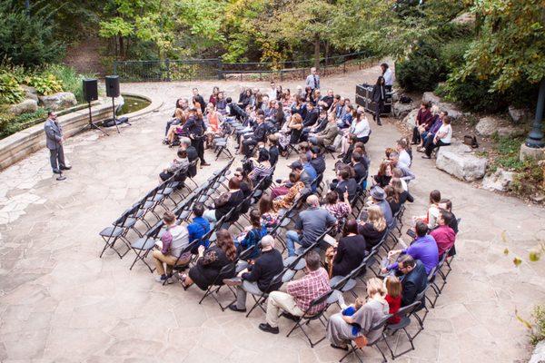 The setup in the grotto