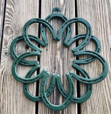 Welded horseshoe wreath at one of the craft vendors!