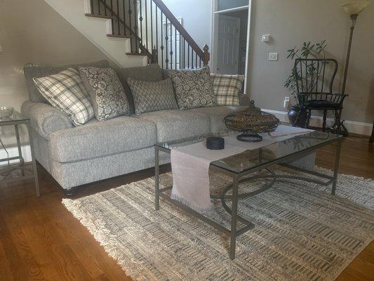 The sofa and table in my living room! The recliner in on the other side  it is the black home theater recliner!