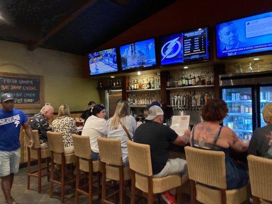 Indoor bar and TVs