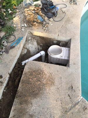 Replacement of leaking skimmer and suction line