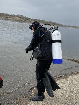 Future NAUI Instructor - Nick Fitzgerald heading into the water