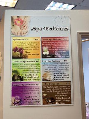 Pedicure list