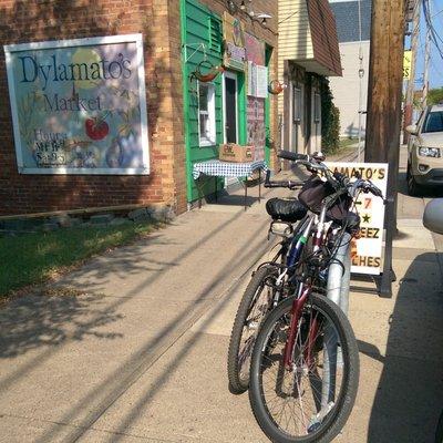 Ride your bike to Dylamato's Market.