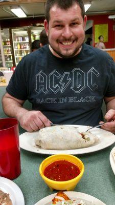 The burritos are HUGE! My nephew tried goat meat and loved it!