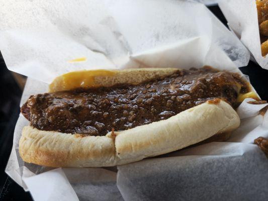 This chili dog tasted way better than it looked.