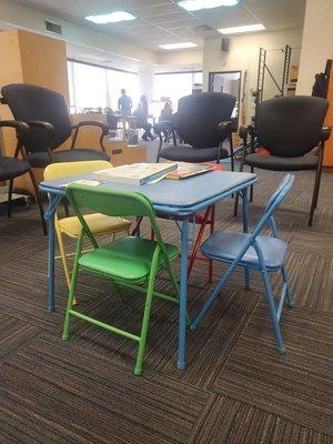 Waiting area in physical therapy area