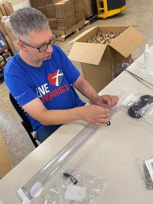 Valley Sheltered Workshop Assembly project being completed by our employee, Steven.