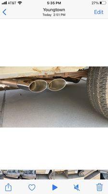 Brand new exhaust with duals