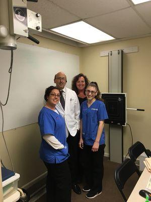 Dr Shmukler with our X-ray tech and medical assistants