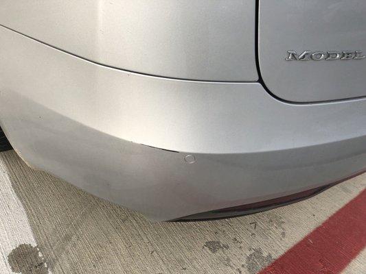 Scratch on bumper.