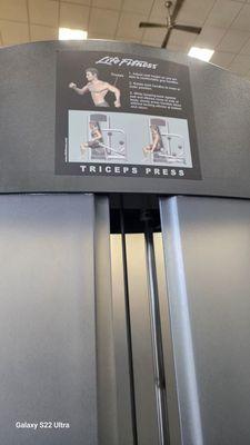 Triceps press machine at LA Fitness in Buffalo.