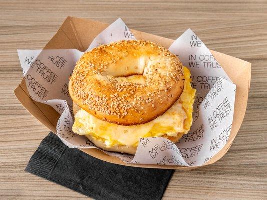 Egg and cheese bagel (you can add avocado )