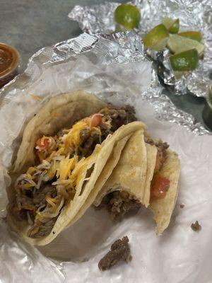 Steak tacos, tomato & cheese, please!