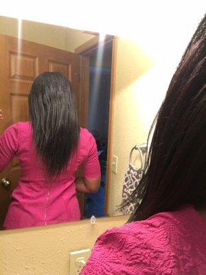 Good length they used the two packs I brought and worked the hair to make it longer