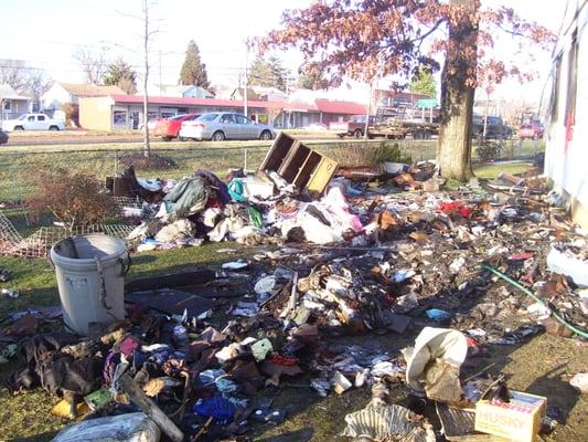 . Fire debris removal  before photos. David p Gould insurance. Thanks Dave for all the work