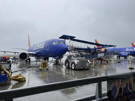 Boarding from the tarmac