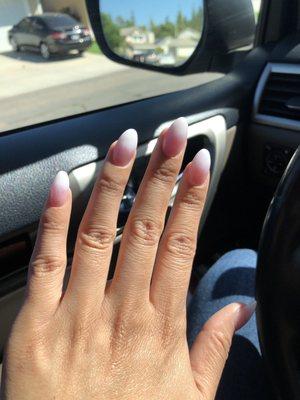 Almond shaped ombre nails