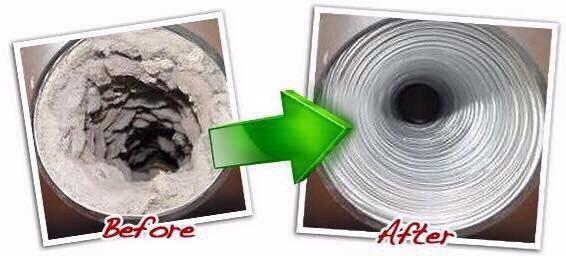 Dryer vent cleaning. Before & After