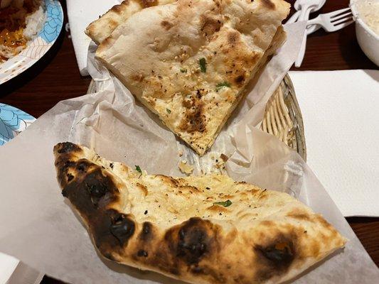 Butter chicken, garlic naan, mango lassi, menu