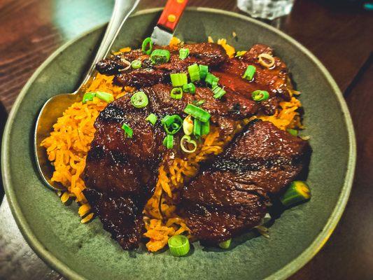 Chili oil fried rice with shortribs