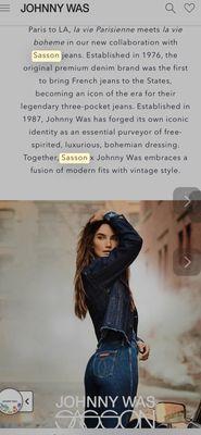 Sasson Jeans were hugely popular for guys & gals in the 70's & 80's are being relaunched by Johnny Was Flares & Bellbottoms stores/online