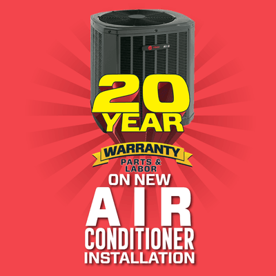 We want our customers to be happy! That's why we go above and beyond with 20 year warranties on new AC units!  Call or visit us for details.