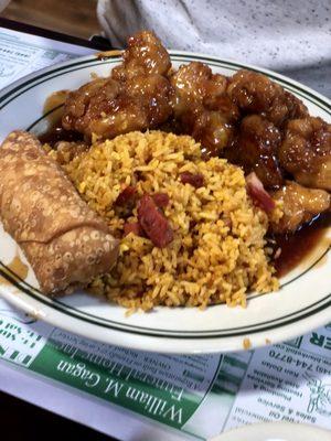 General Tsos combo with fried rice