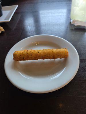 Singular mozzarella stick that was SO GOOD