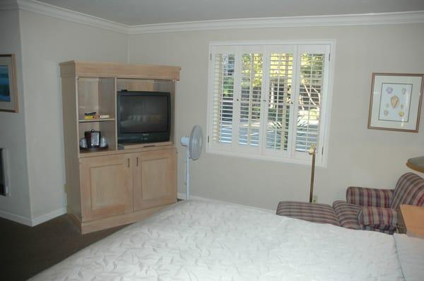 premium king room w/ old TV; room is on the bland side