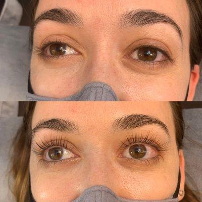 Before and after lash lost and tint