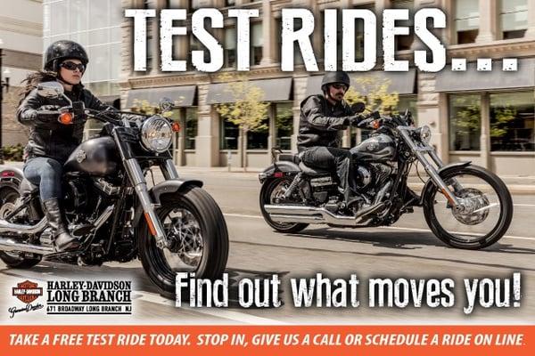 We're always looking for a reason to ride - stop by anytime for a FREE test ride.