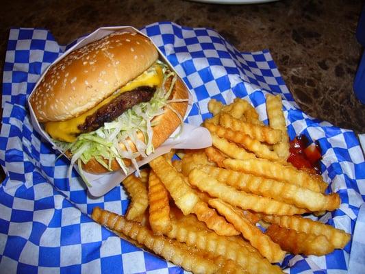 Cheeseburger and fries