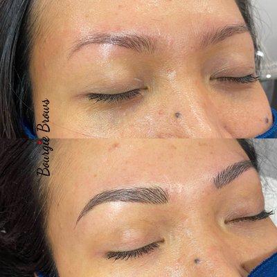 Before and after. Eyebrows shape your face while giving a more youthful look