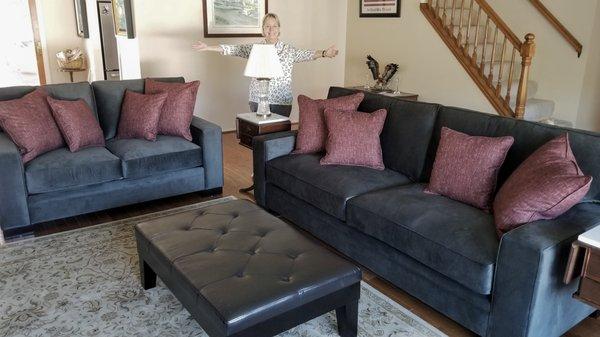 WOOHOO!! Our new "Jasper" sofa and loveseat