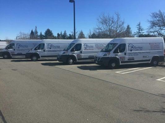 Plumbing Care trucks. Wave to us if you see us driving around!