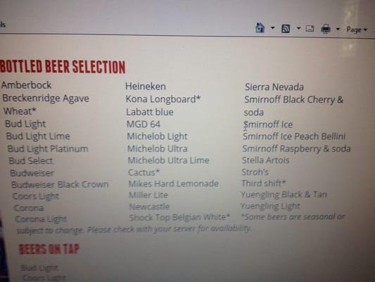 Beer Selection