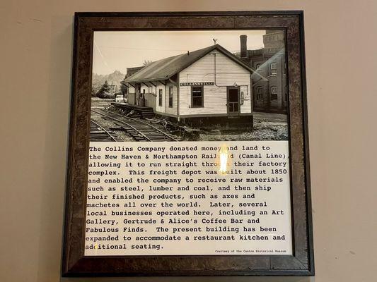 Old photo of the building from when it was still an active railroad depot