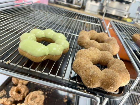 Mochi donuts- pistachio and cinnamon