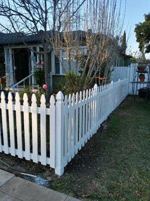 Painted picket fence