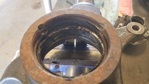 Failed Hub Bearing, race nearly welded itself in place!