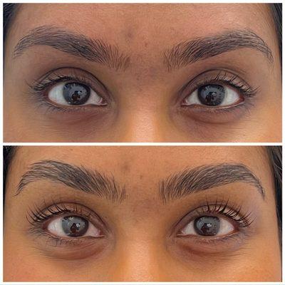 Before and After - lash lift and brow lamination