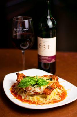 Chicken Parmesan paired with our 631 Signature Cab-Sangio