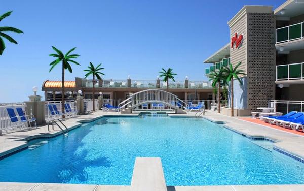 large pool with southern exposure provides sun from early morning to the late afternoon.