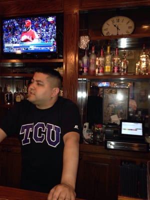 Great bartender at Mad Hatter, Brandon Martinez. He keeps them coming back over and over.