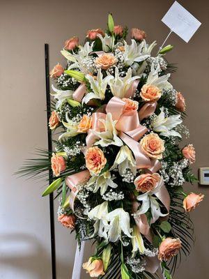 Peach funeral arrangement