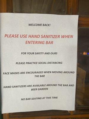 Rules to Enter Bar From Patio