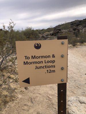 Trail marker for Mormon trail.